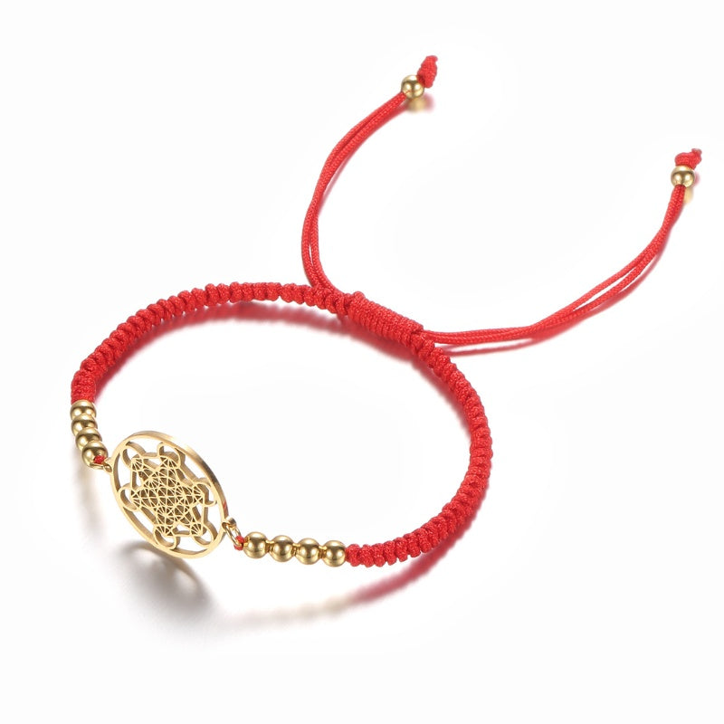 Metatron’s Cube Red String Bracelet