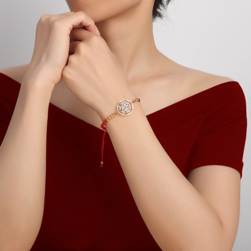 Metatron’s Cube Red String Bracelet