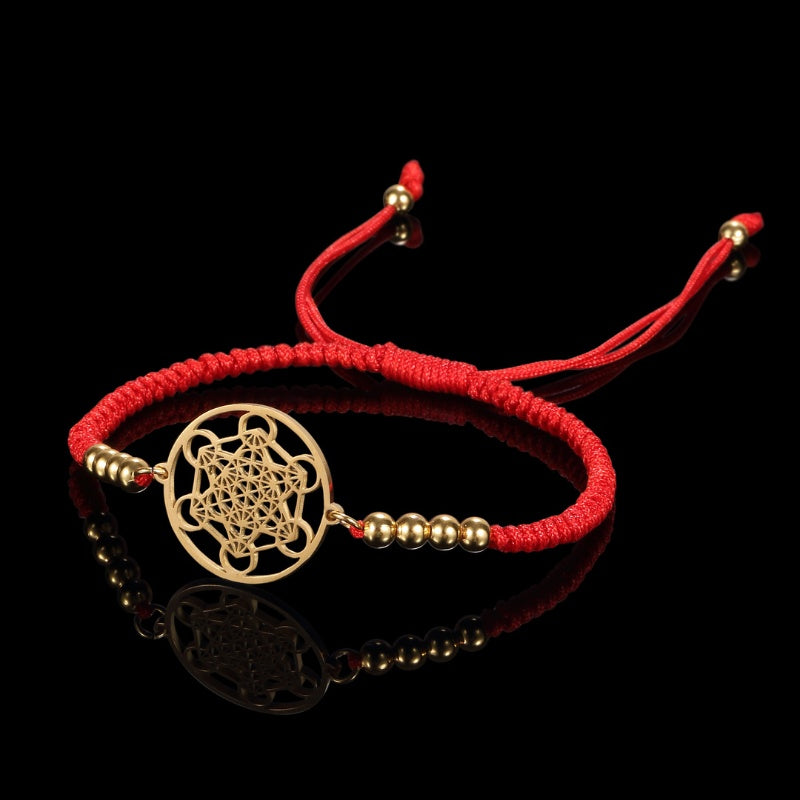 Metatron’s Cube Red String Bracelet