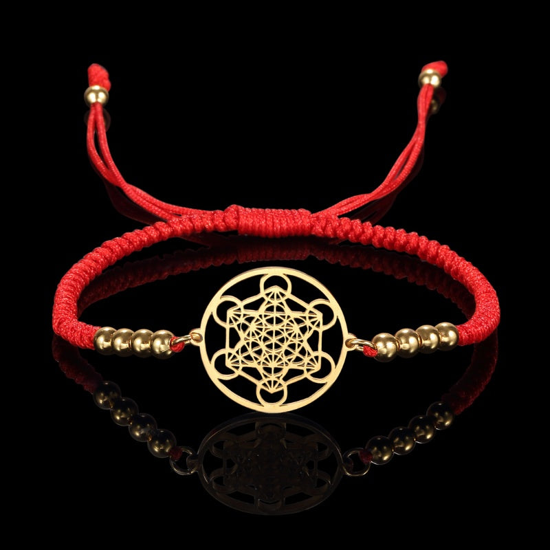 Metatron’s Cube Red String Bracelet
