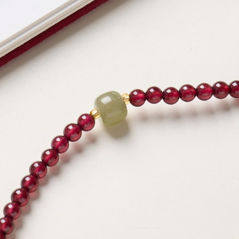 Red Garnet Beads Fu Wealth Bracelet