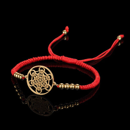 Metatron’s Cube Red String Bracelet
