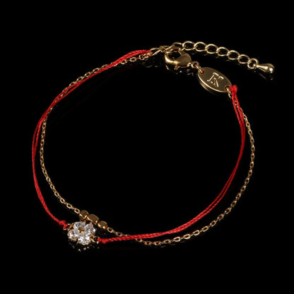 Red String Lucky Clover Bracelet
