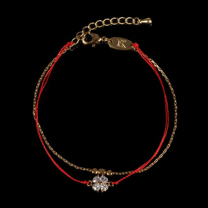 Red String Lucky Clover Bracelet
