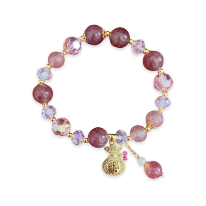 Strawberry Quartz Heart Bracelet
